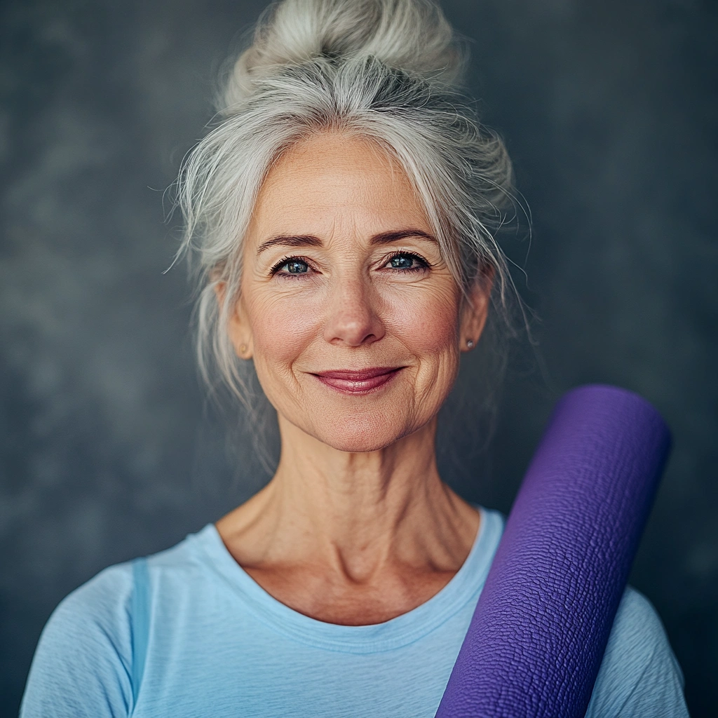 Марія Петренко, 68 років, займається йогою